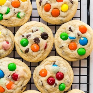 m&M cookies overhead