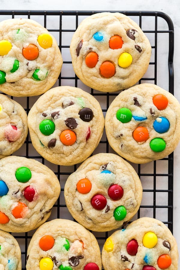 m&M cookies overhead