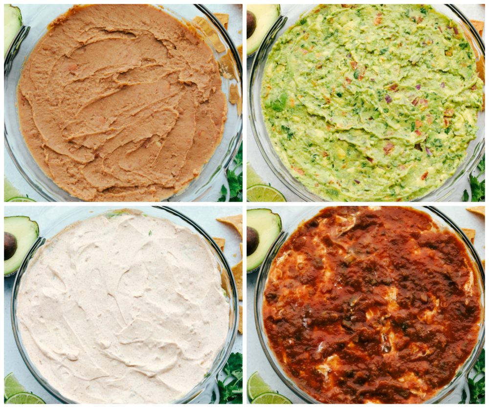 Steps to make 7 layer dip.