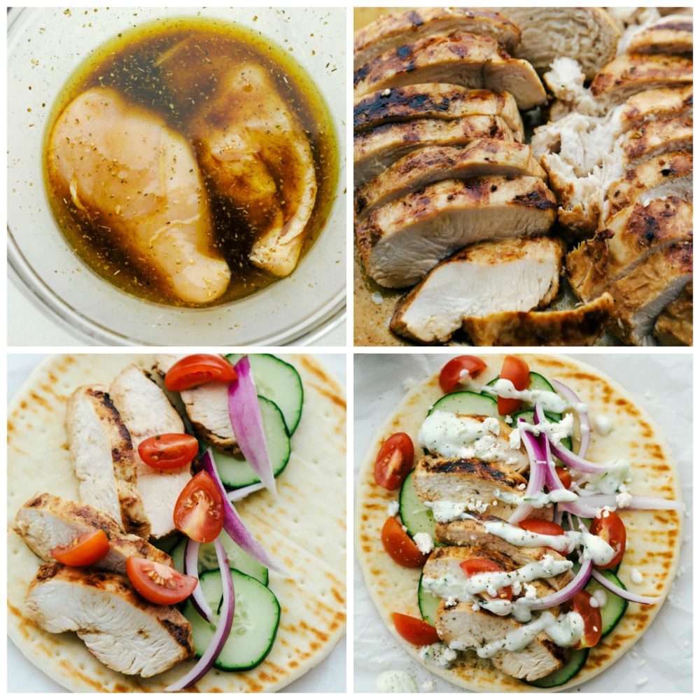 How to make chicken gyro with tzatziki meal. 