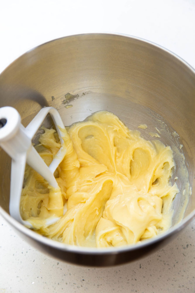 Cream puff dough after adding eggs