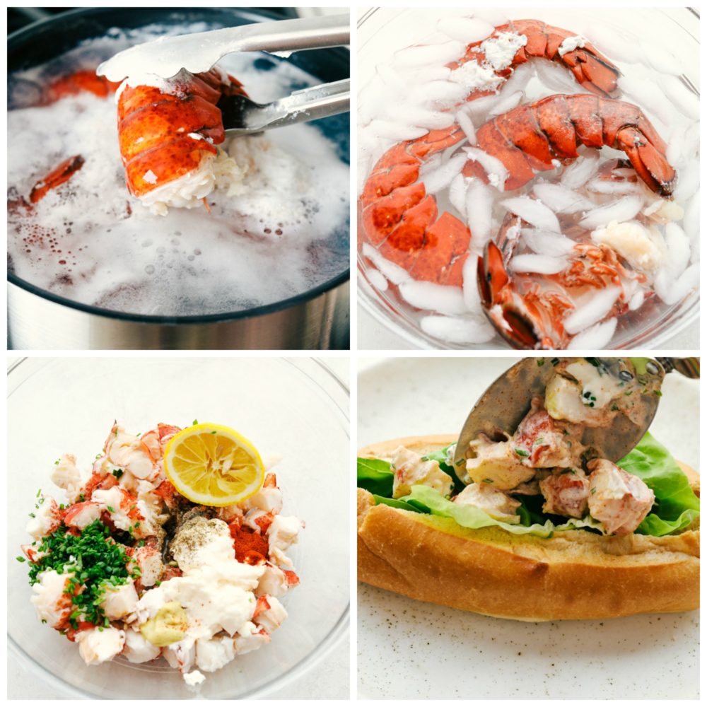 Steps to make lobster rolls.