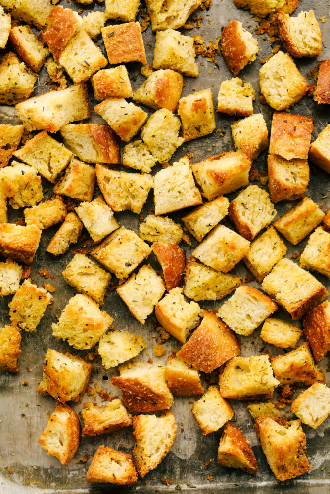 Crispy, savory, perfectly seasoned croutons.