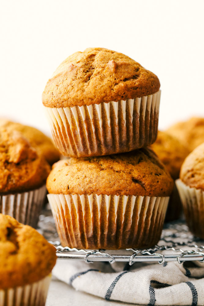 Fluffy, soft, moist perfect pumpkin muffins.