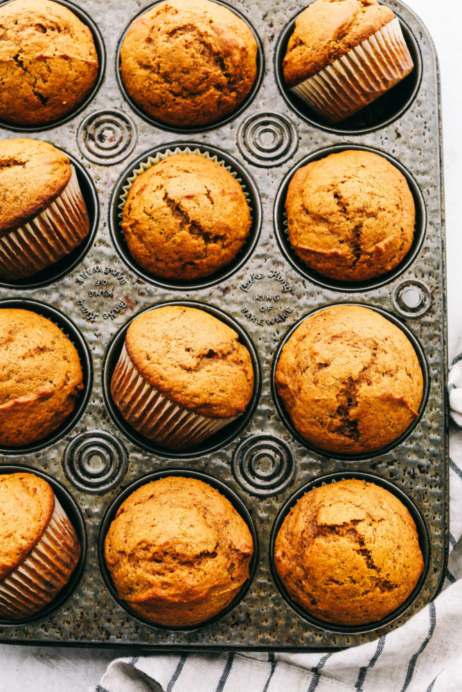 Fluffy, soft, moist perfect pumpkin muffins.