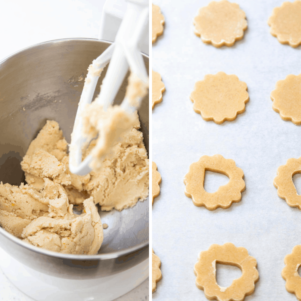 The process of making Linzer Cookies. 