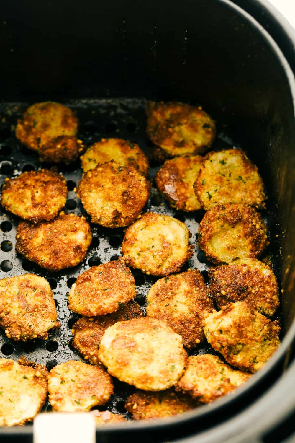 Battered pickles perfectly air fried. 