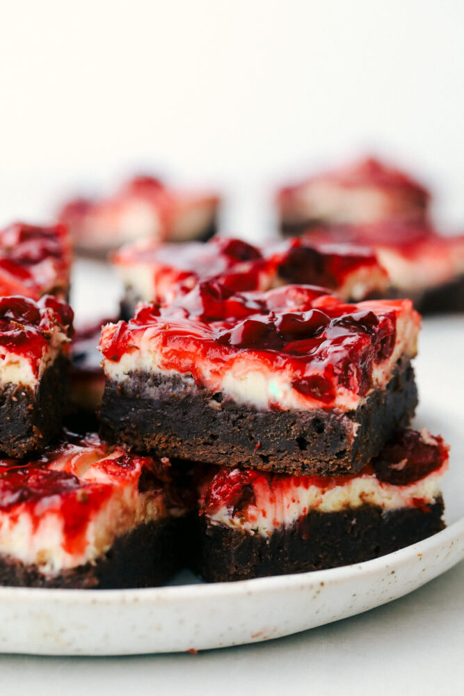 Brownies on a plate. 