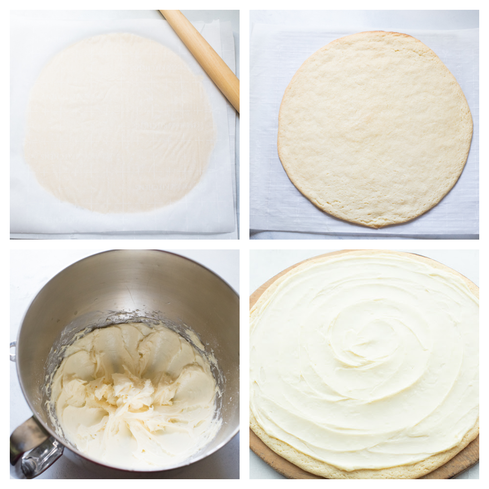 The process of making the cookie dough and icing. 