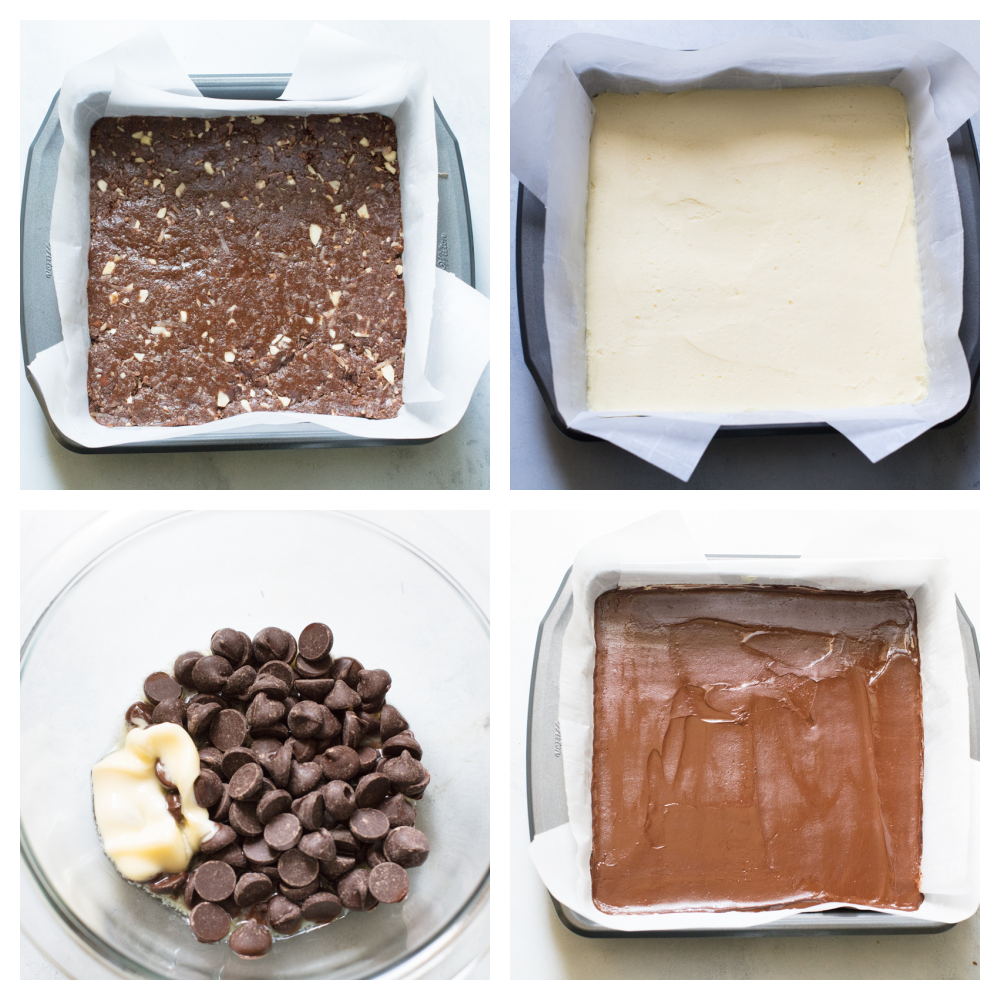 The process of making nanaimo bars. 