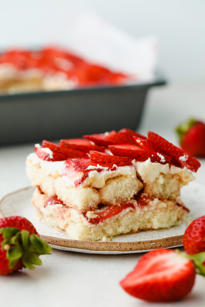 Slice of Strawberry Tiramisu.