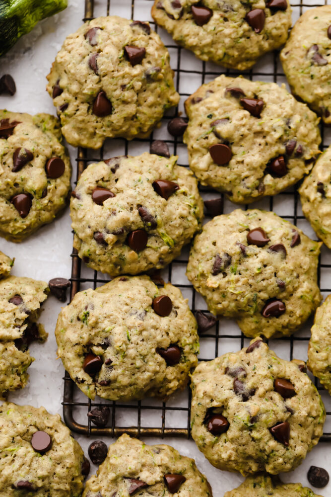 Finished zucchini oat chocolate chip cookies. 