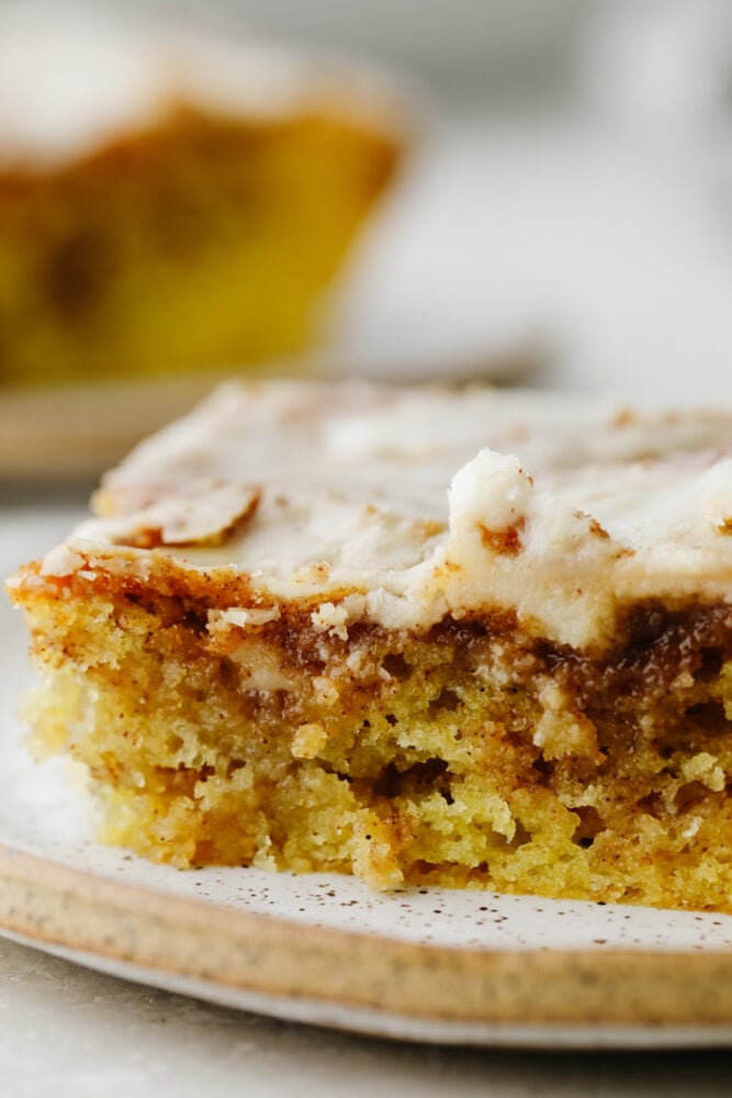 Honeybun cake on a plate. 