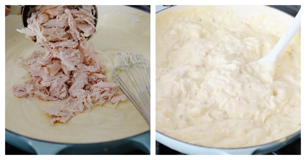 Process shots of preparing chicken gravy.