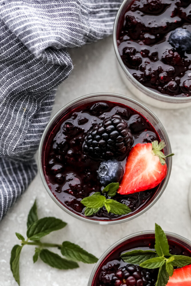 Top view of panna cotta.