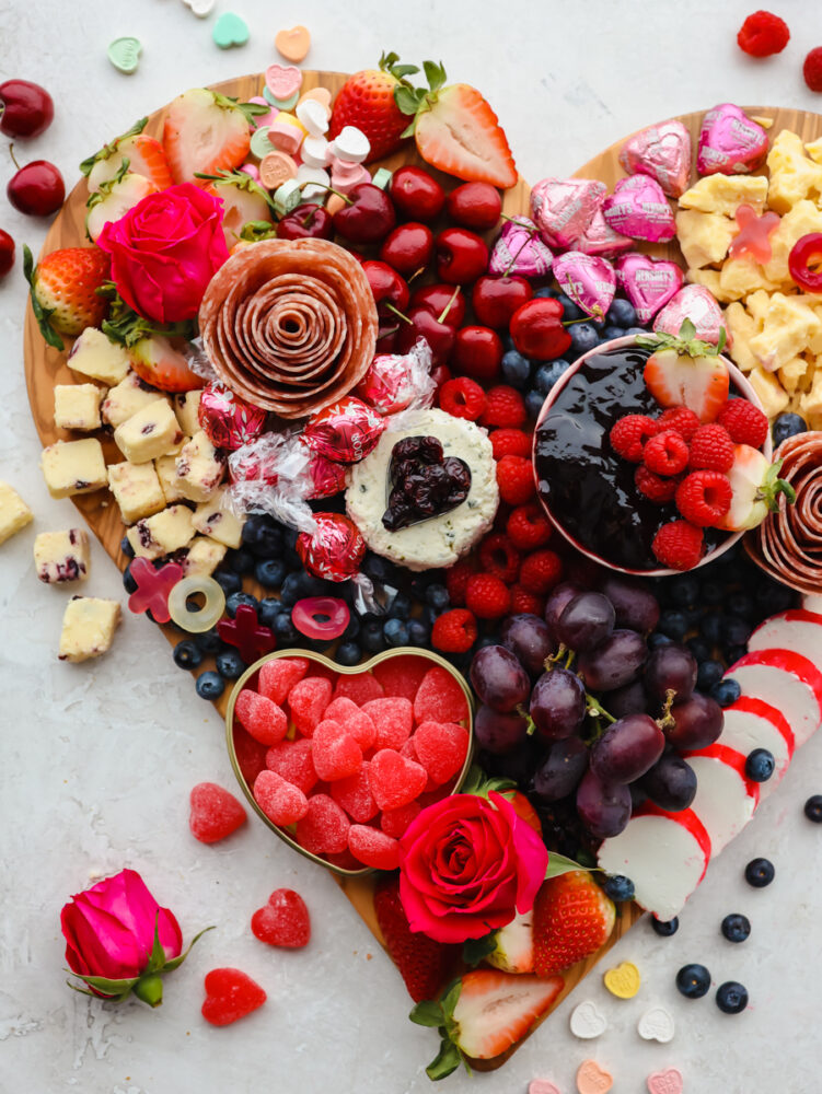 A Valentine's charcuterie board. 