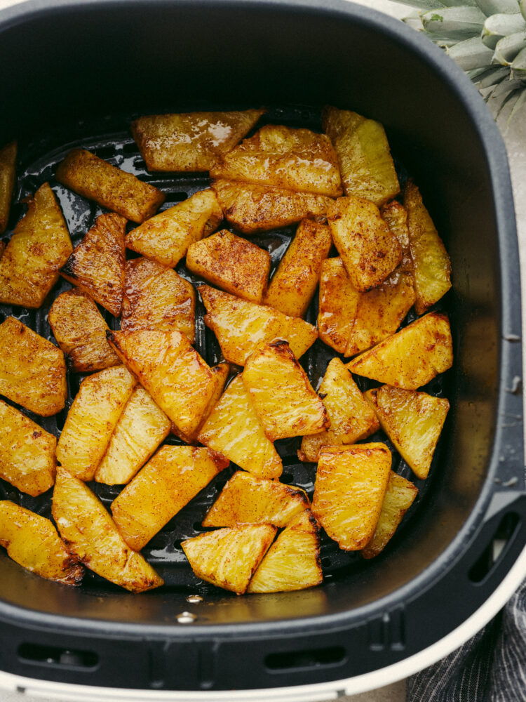 Brown sugar pineapple in an air fryer. 