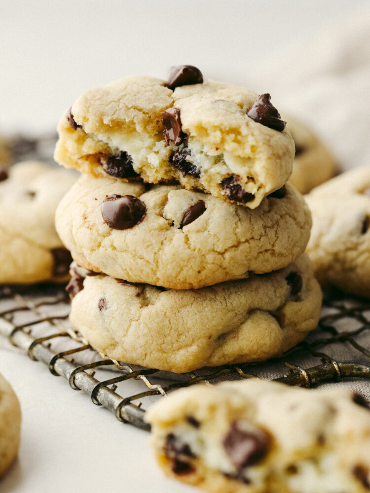 3 cookies stacked on top of each other.