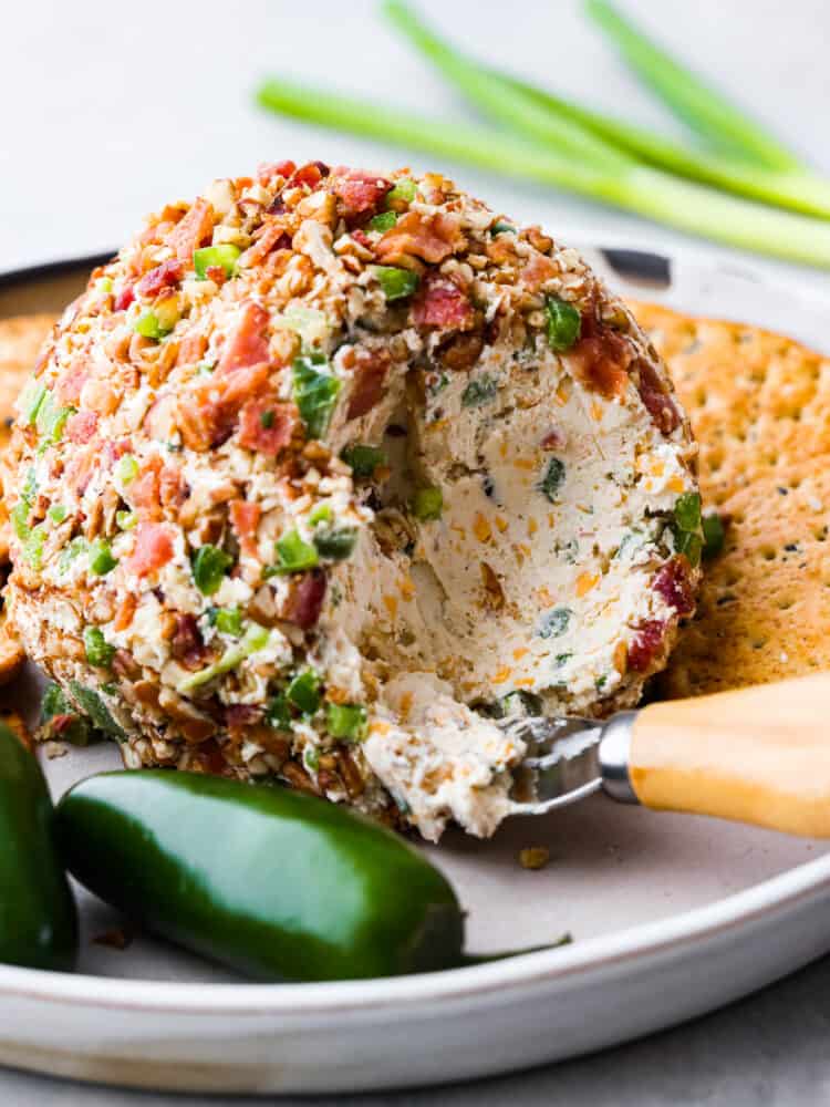 Hero image of a jalapeno bacon cheese ball.