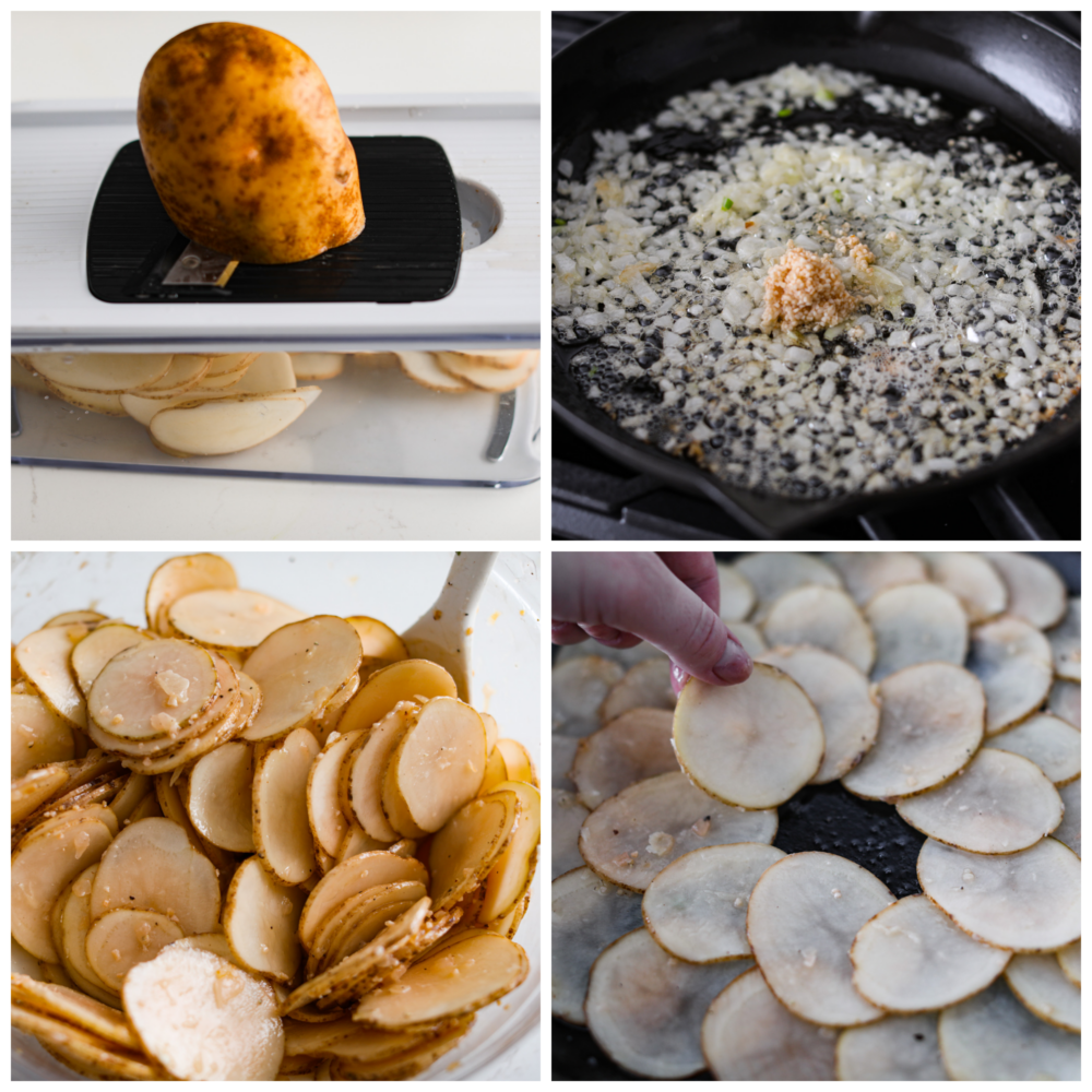 Process photos showing how to prep the ingredients and put the dish together.