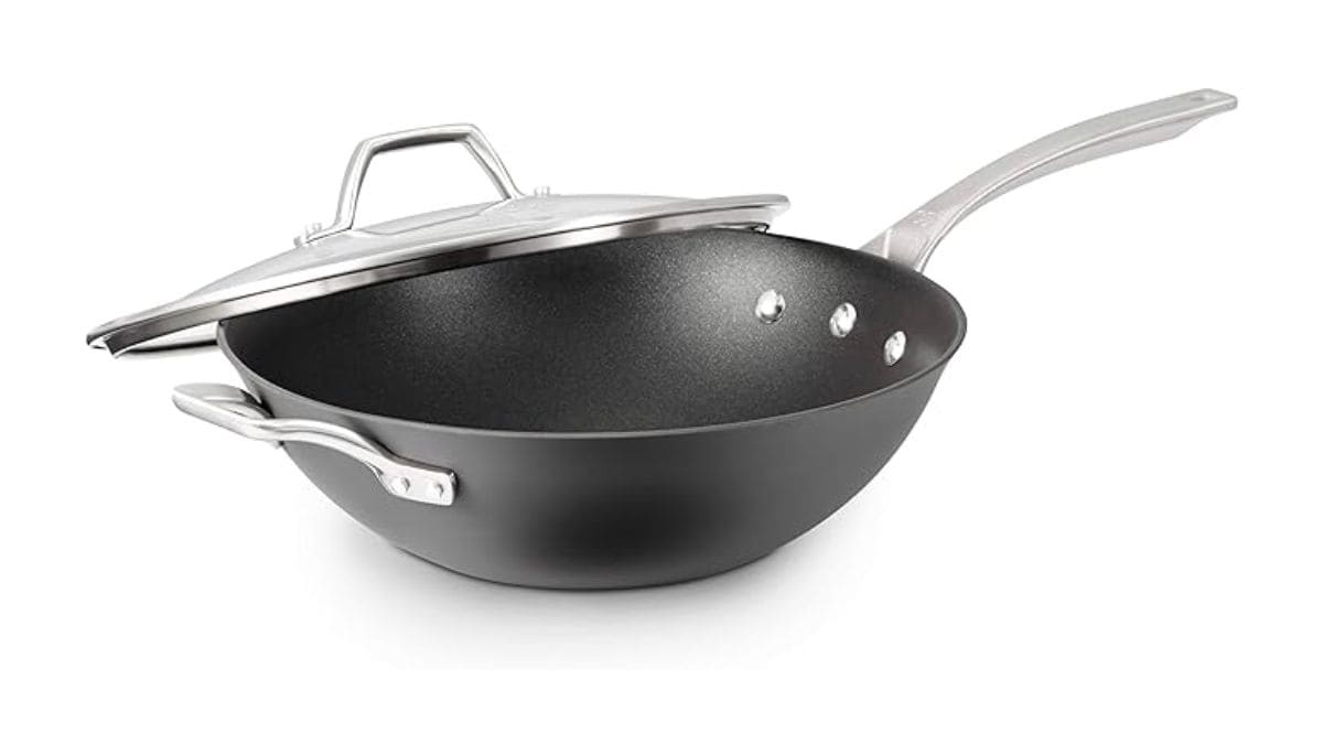 Calphalon Signature Non-Stick Flat-Bottom Wok with Cover