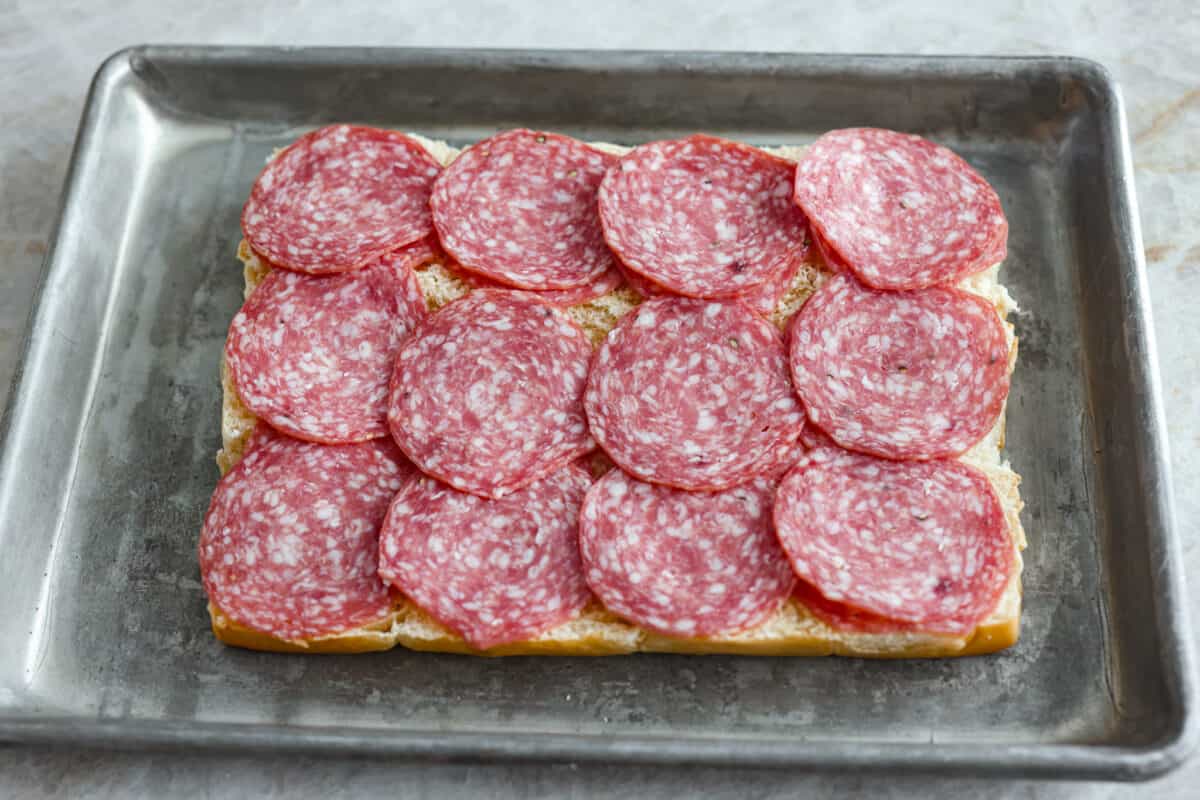 Adding the salami layer to the grinder sliders