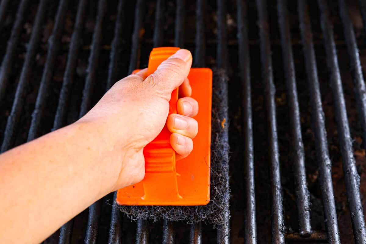 First photo of cleaning the grill.