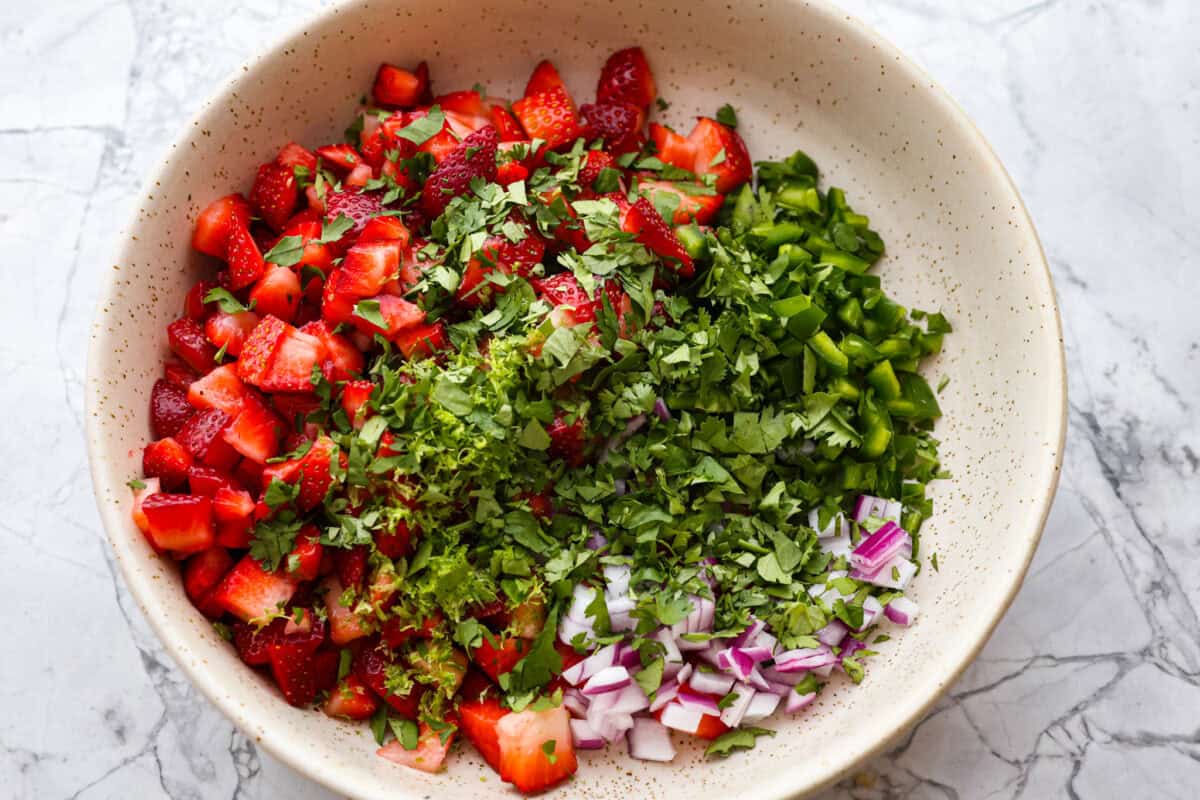 Cilantro added to the bowl. 